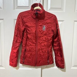 Columbia Puffer Stanford Cardinal Jacket Women's XS Omni-Heat Full Zip Red